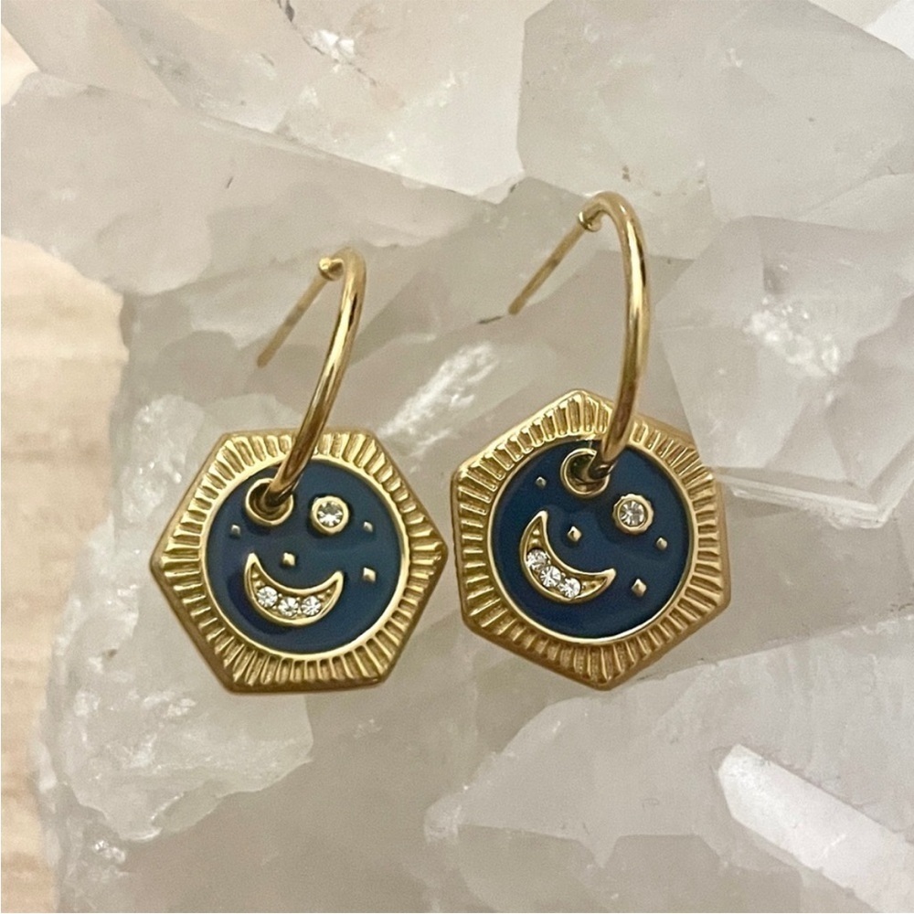 Blue Moon 18K Gold Plated Earrings